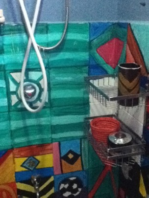 remains of the old tiles