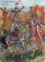 Byzantine units at the middle of battle