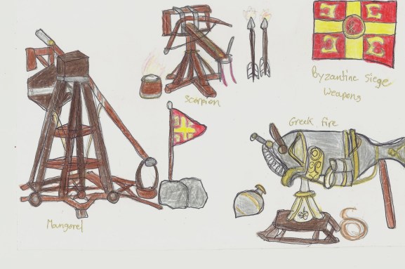 my sketch of Byzantine siege weapons 