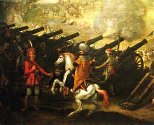 Ottomans using large cannons in seige