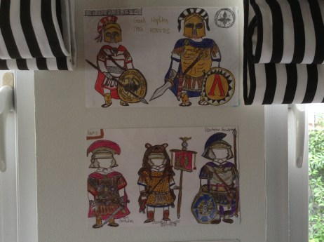 Greek Hoplites and Roman military figures sketches 