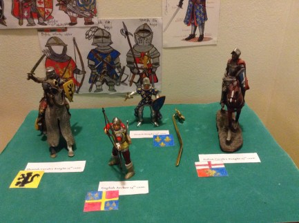 Medieval military figures (Flemish Knight, English Archer, French Knight, Italian Knight) 
