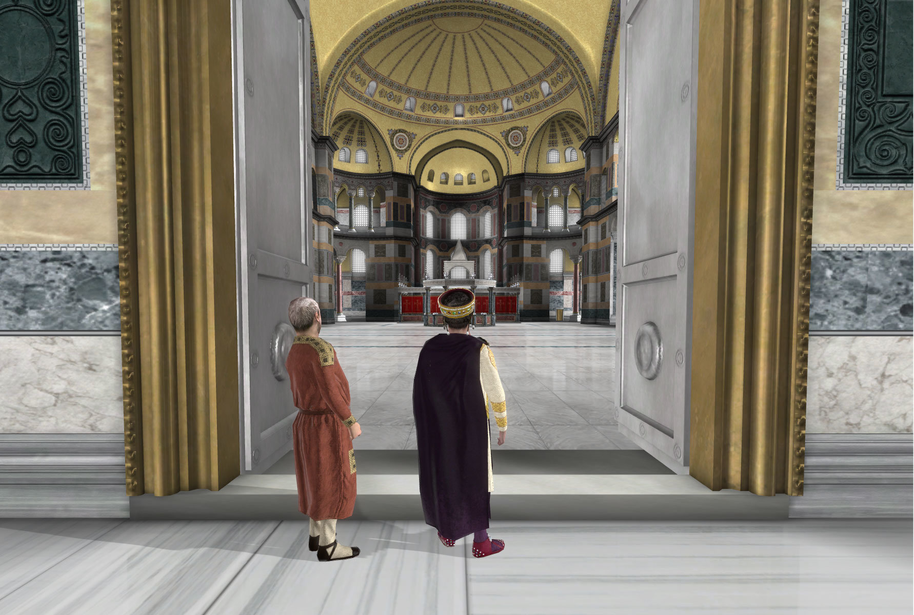 12-Emperor-Justinian-Enters-hagia-sophia-credit-hellenic-world-foundation