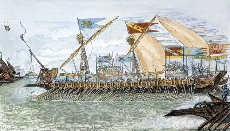 1200px-venetian_galley_at_curzola-engraving-741x423