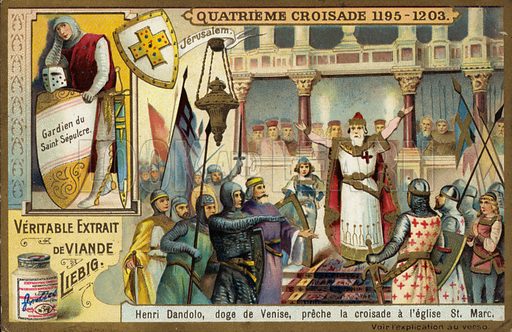 Enrico Dandolo, Doge of Venice, preaching the Fourth Crusade in St Mark's Basilica, Venice