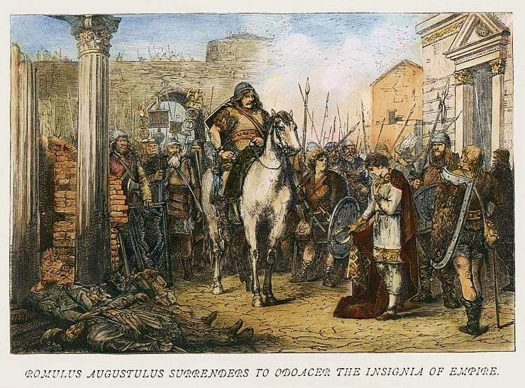 Romulus deposed, 476