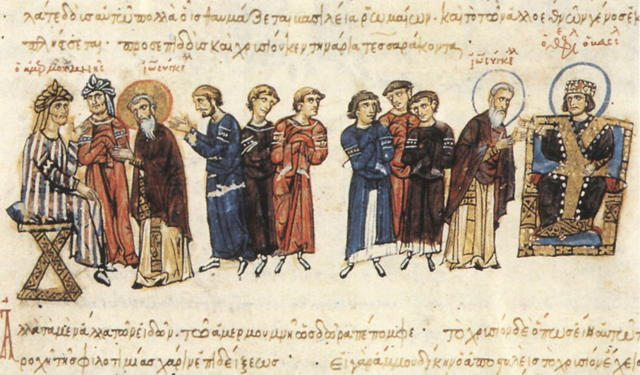 John_the_Grammarian_as_ambassador_before_Theophilos_and_Mamun